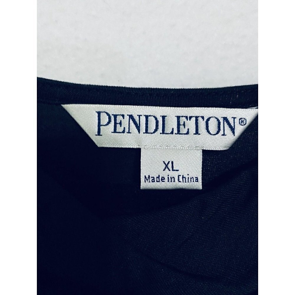 Pendleton Womens XL Sleeveless Drape Front Top Modal Black Stretch Classic - Picture 4 of 7